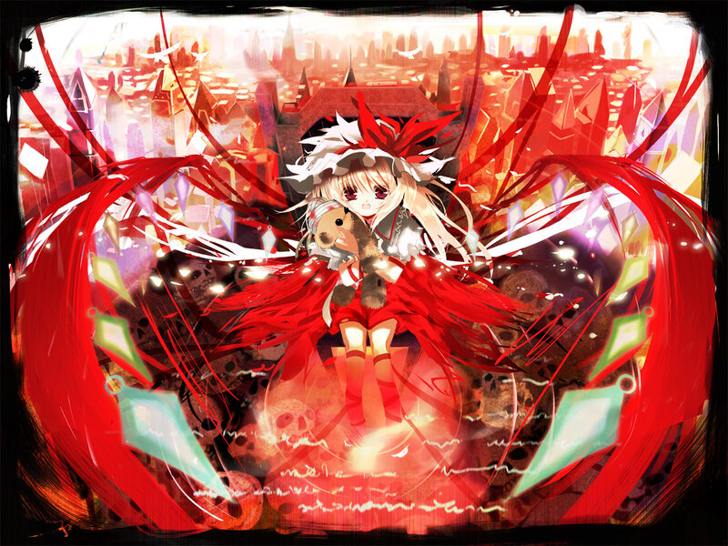Anime girl with red wings