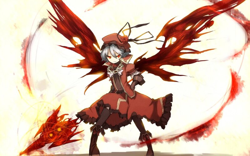 Anime Girl with Red Wings — Dramatic, Digital Art, Red Wings, Sword