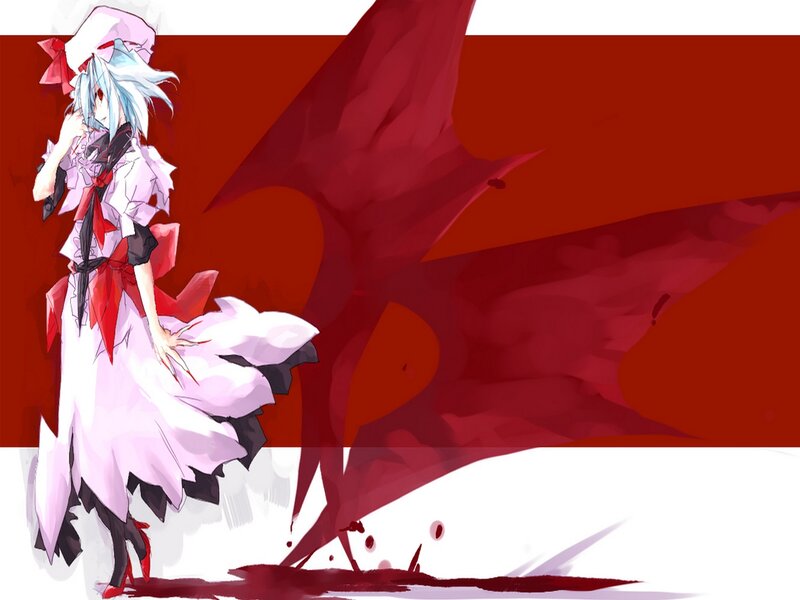 Anime Girl with Red Wings — Dramatic, Digital Art, Red Wings
