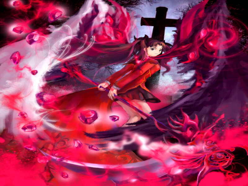 Anime Girl with Red Wings — Dramatic, Night, Digital Art