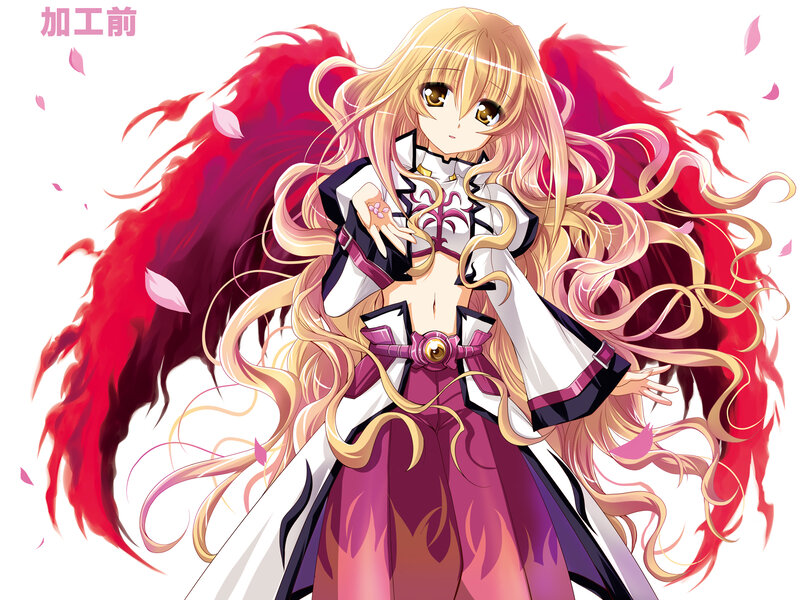 Anime Girl with Red Wings — White