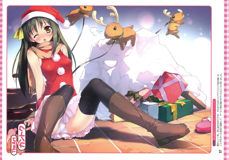 Anime Girl with Reindeer — Red