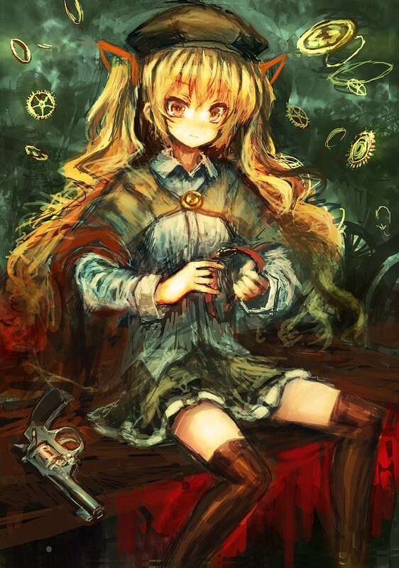Anime girl with revolver