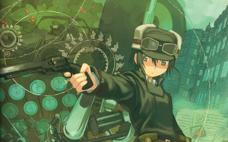 anime girl with revolver