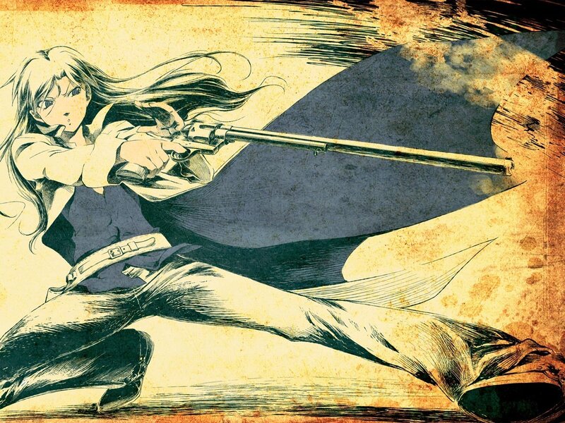 anime girl with revolver