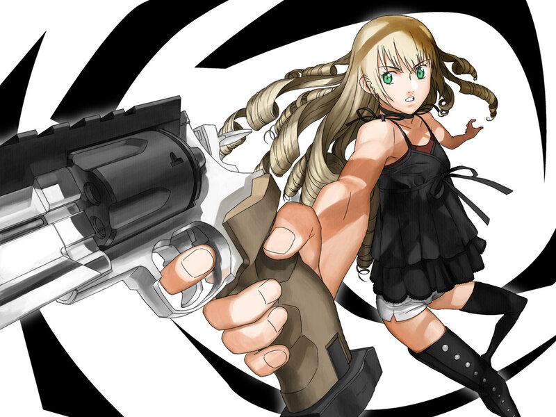 anime girl with revolver