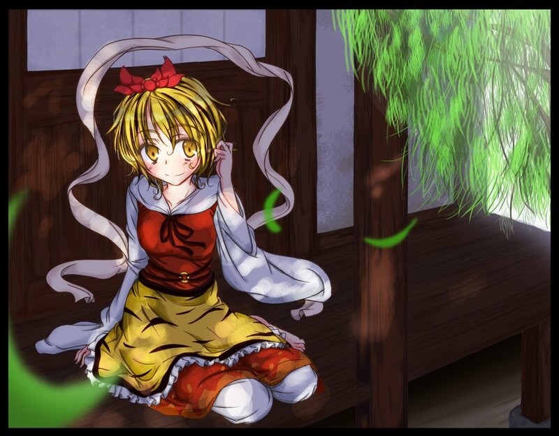 anime girl with ribbon
