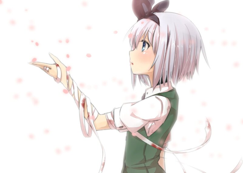 anime girl with ribbon