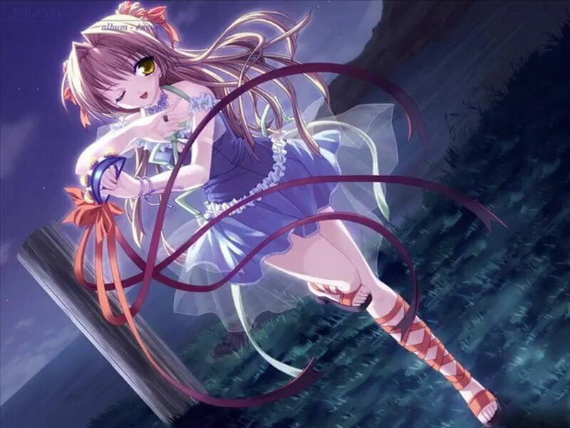 anime girl with ribbon