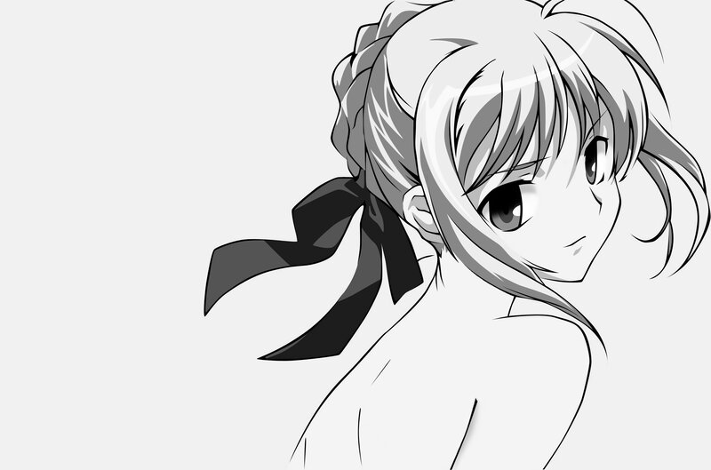 anime girl with ribbon