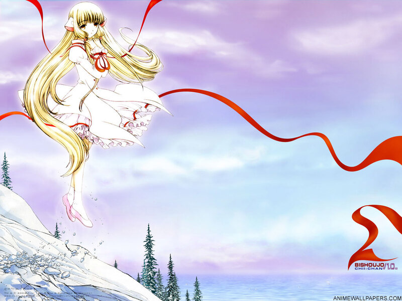 Anime girl with ribbon in winter