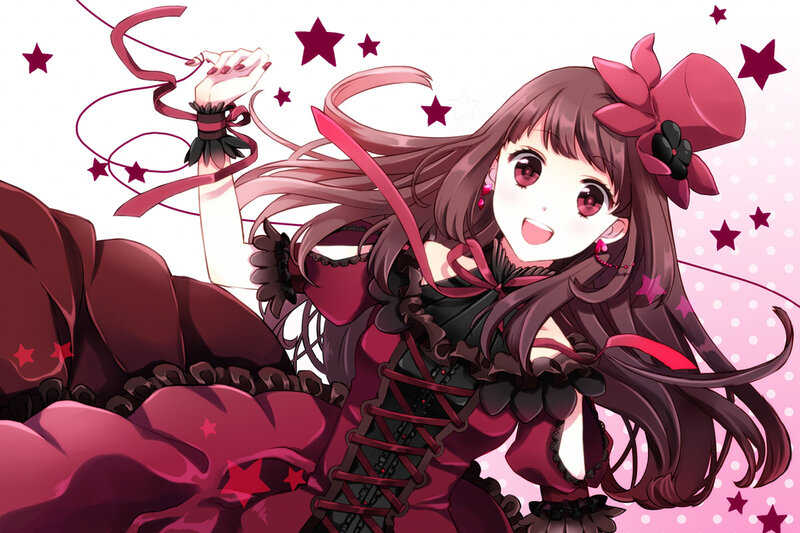 Anime Girl with Ribbon — Pink