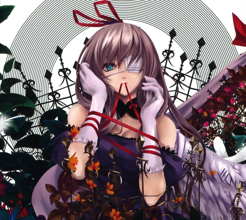 Anime Girl with Ribbon — Purple, Dramatic