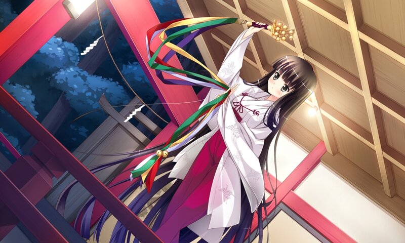 Anime Girl with Ribbon — White