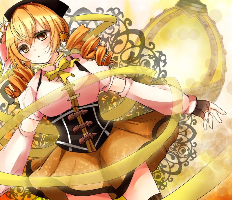 Anime Girl with Ribbon — Yellow