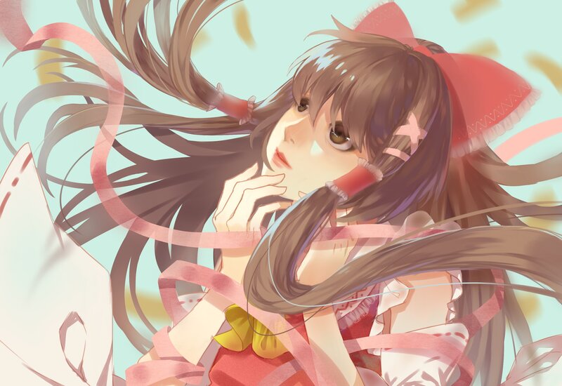 anime girl with ribbons