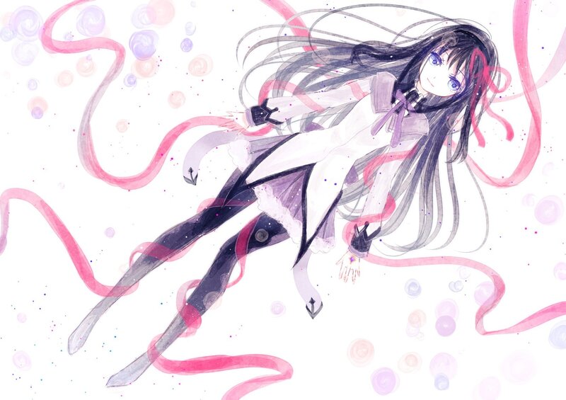 anime girl with ribbons