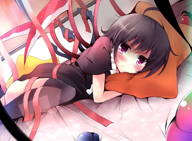 anime girl with ribbons