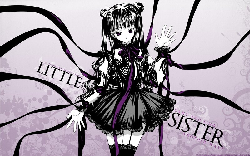 Anime Girl with Ribbons — Purple, Dramatic, Manga