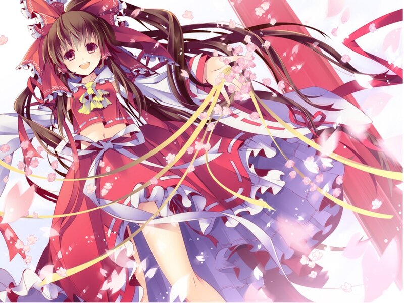 Anime Girl with Ribbons — Red, Playful