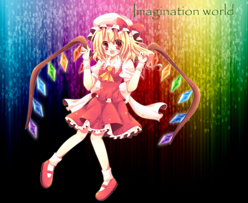 Anime Girl with Ribbons — Red