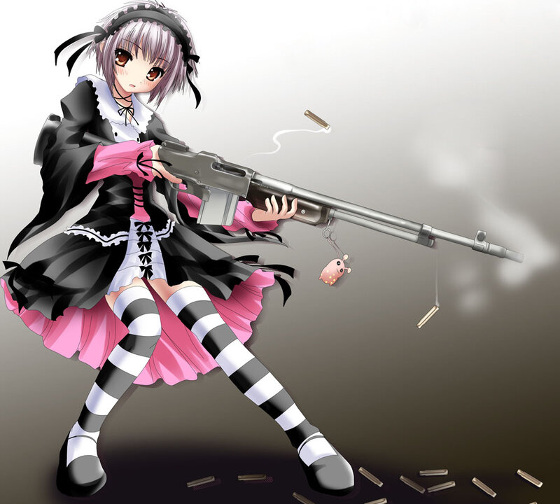 anime girl with rifle