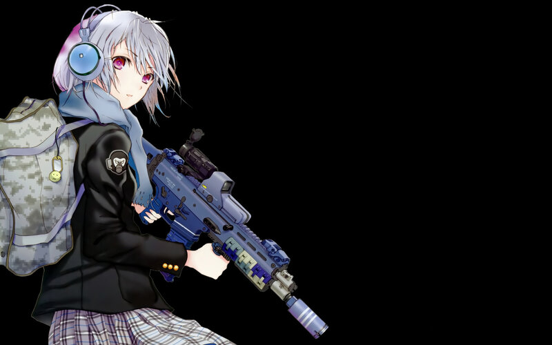 anime girl with rifle
