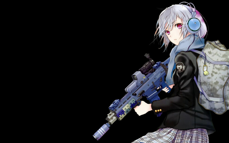 anime girl with rifle