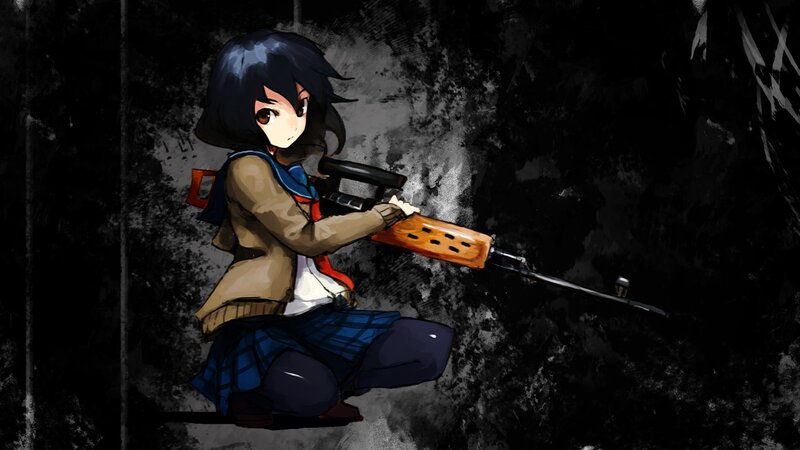 anime girl with rifle