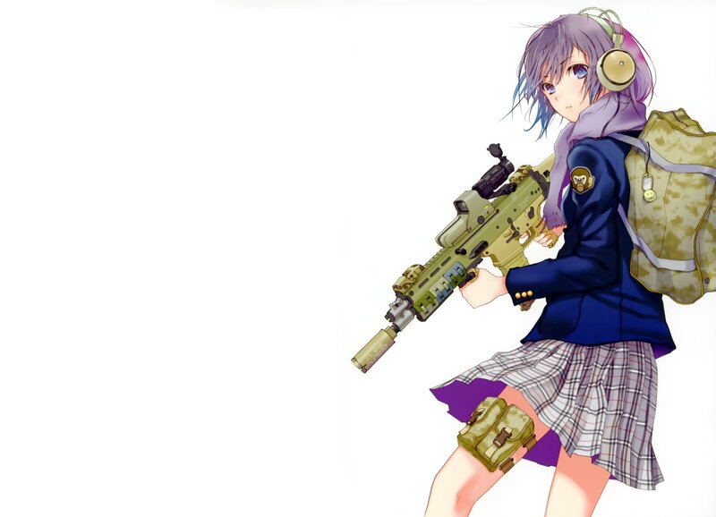 anime girl with rifle