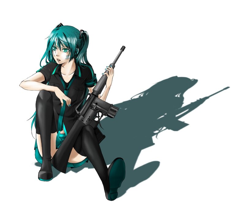 anime girl with rifle