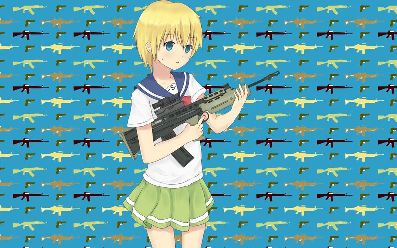 anime girl with rifle