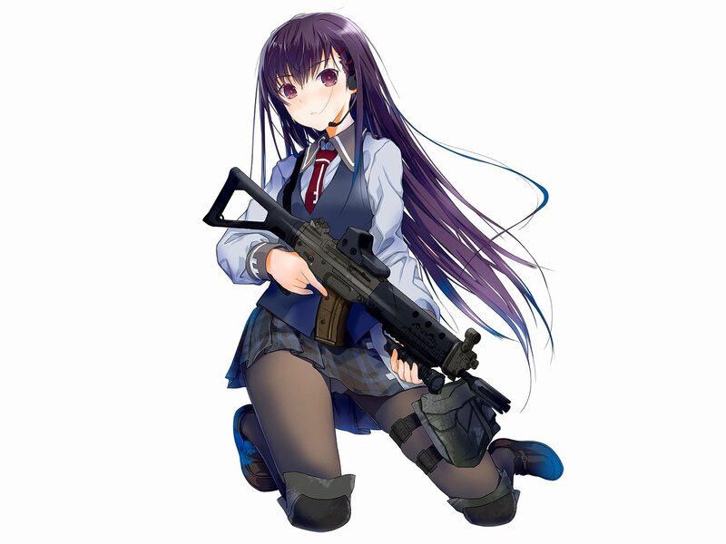 anime girl with rifle