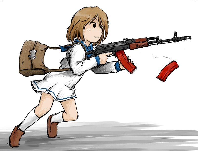anime girl with rifle