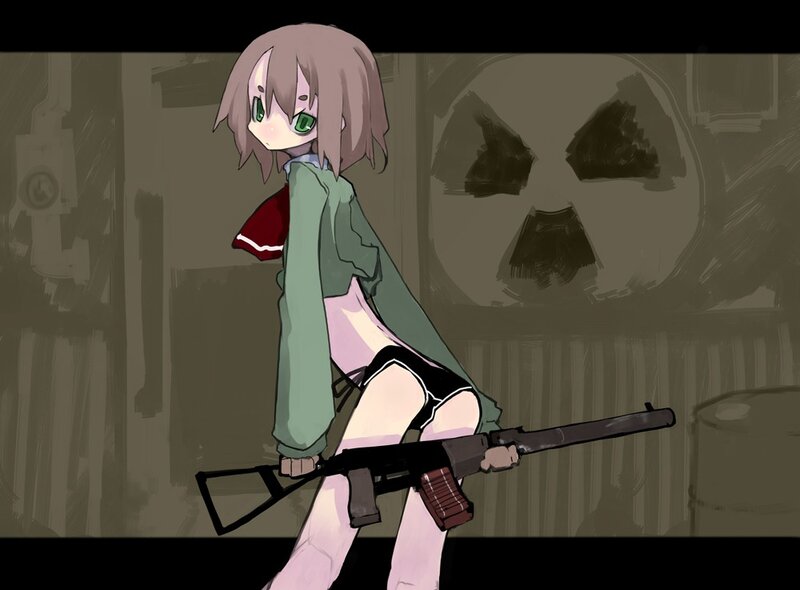 anime girl with rifle