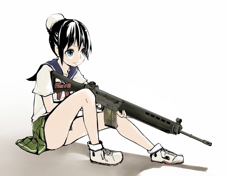 anime girl with rifle