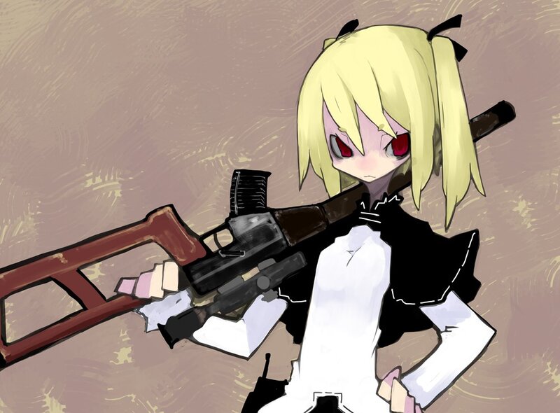 anime girl with rifle
