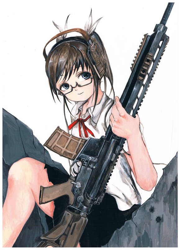 Anime girl with rifle