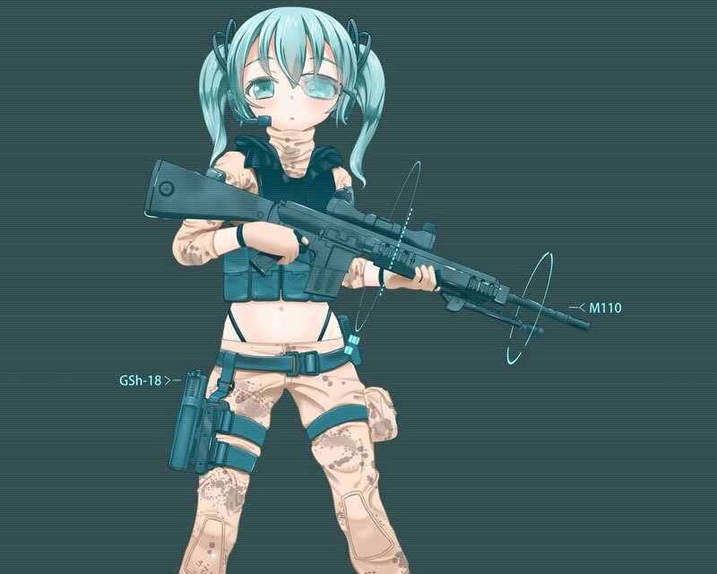 anime girl with rifle