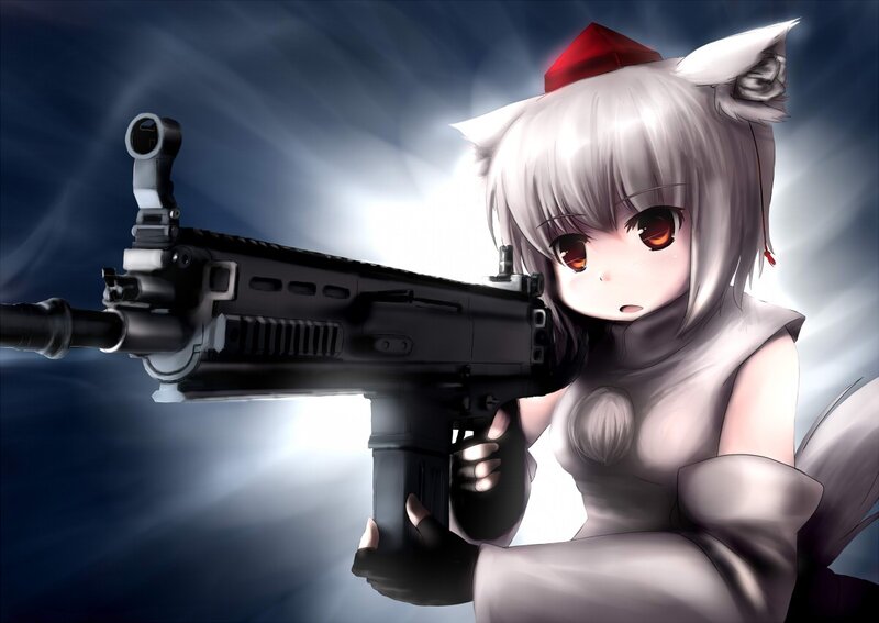 anime girl with rifle