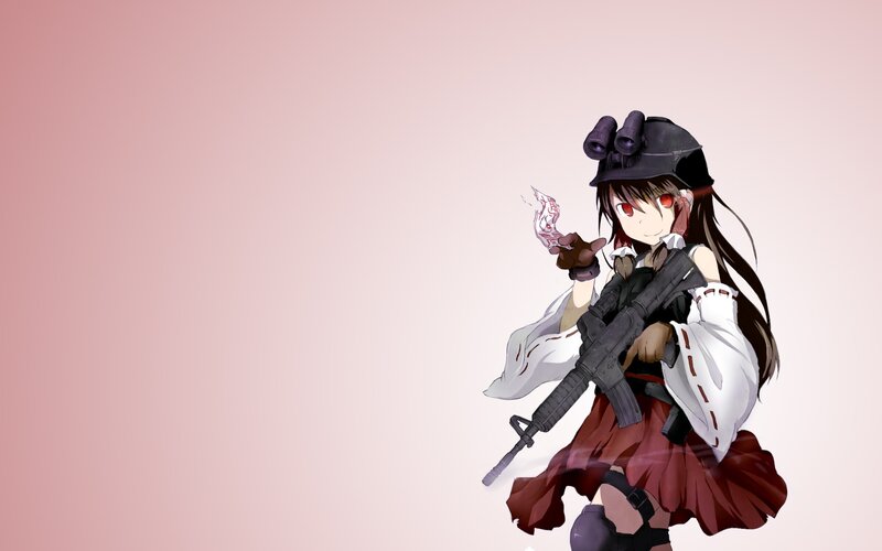 anime girl with rifle