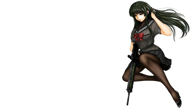 anime girl with rifle