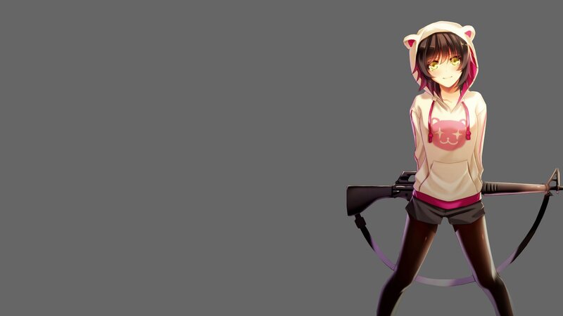anime girl with rifle