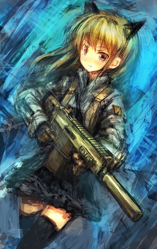anime girl with rifle