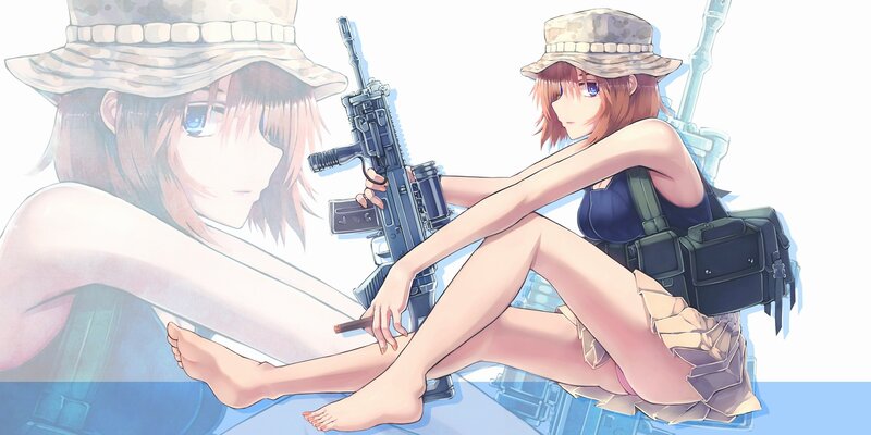 anime girl with rifle