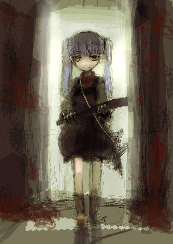 anime girl with rifle
