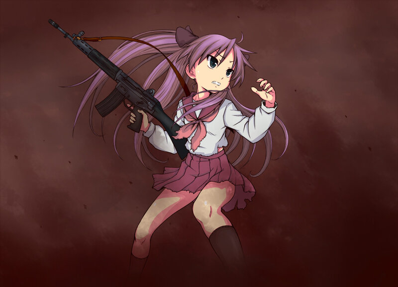anime girl with rifle