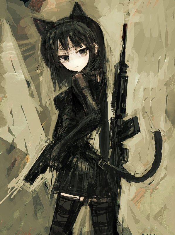 anime girl with rifle
