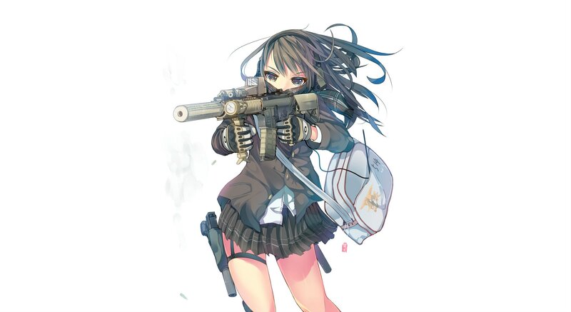 anime girl with rifle