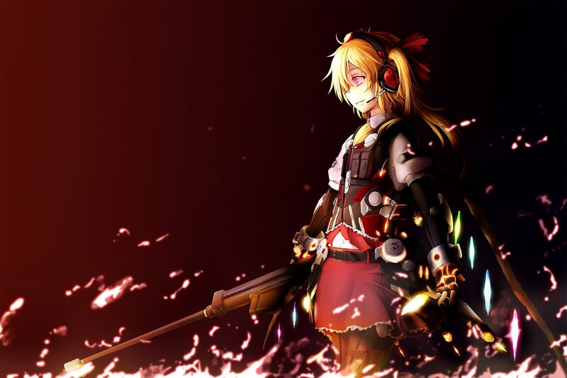 anime girl with rifle